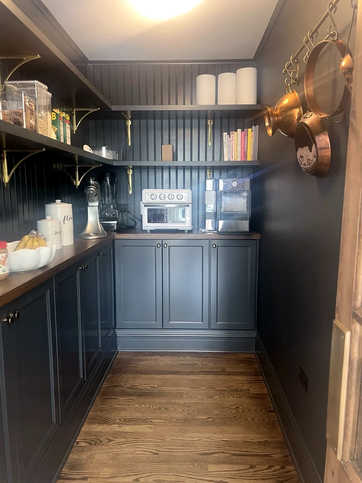 Dark pantry cabinetry